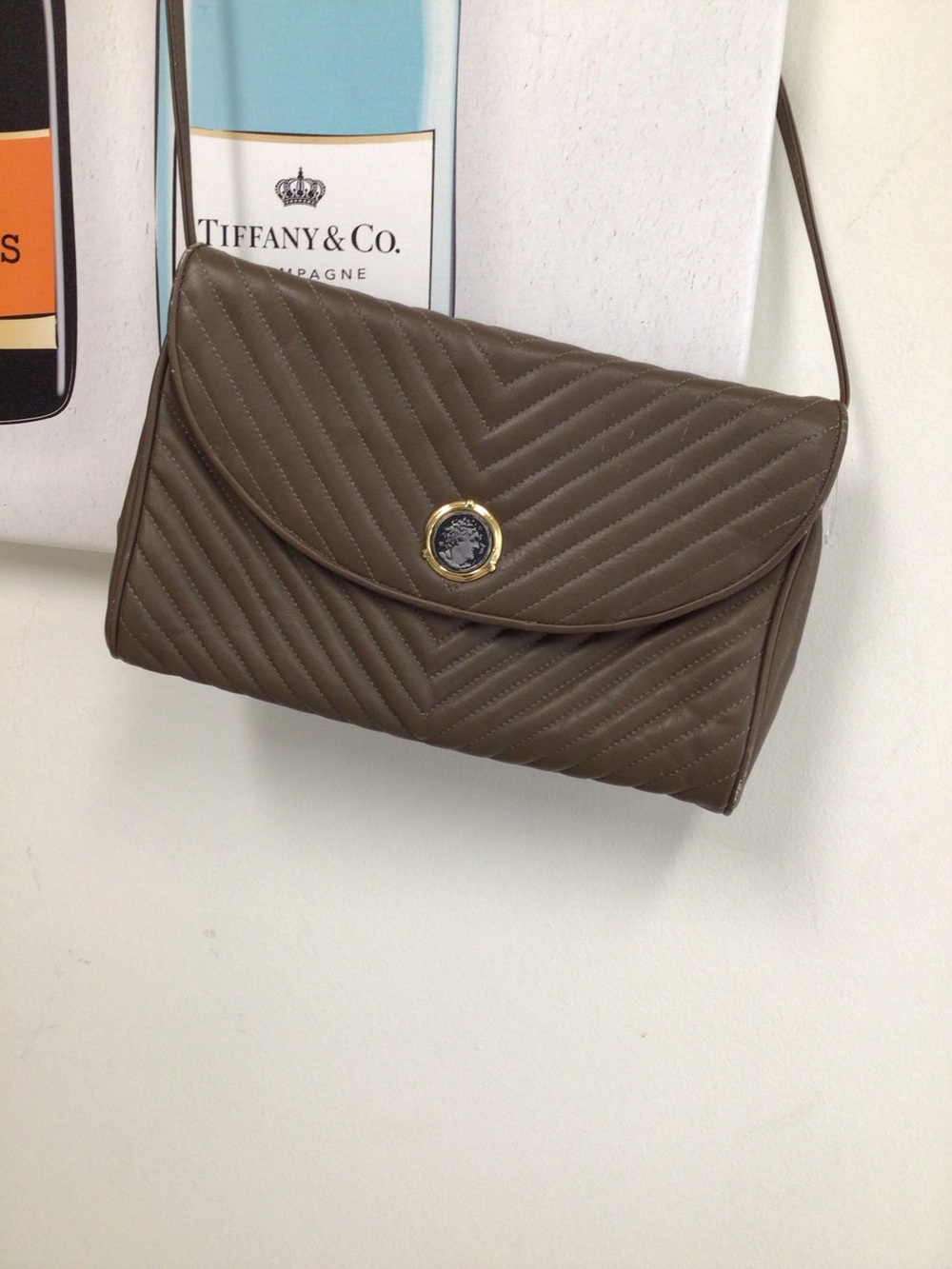 Fellini Vintage Brown Bag With Cameos